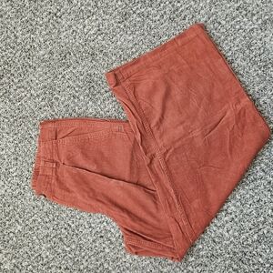 Toad&Co Women’s Medium Scouter Cord Pleated Pull On Pant - Rust Orange